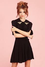 Black Bee Dress Bee Dress Lamb Dress Fit Flare Dress