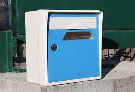 Boite Aux Lettres Courte Blanc Bleu Creastuce 09 Ci Boite Aux Lettres Boite Blanc Bleu
