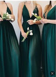 Plunging Neck A Line Dark Green Bridesmaid Dress Prom Dresses By Prom Dresses 168 In 2020 Green Bridesmaid Dresses Dark Green Bridesmaid Dress Gold Prom Dresses Long