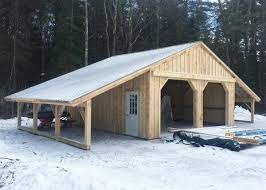 Over headed door is in perfect condition as it still has the plastic protection film on it. 24x24 Garage Kit Post And Beam Garage Jamaica Cottage Shop