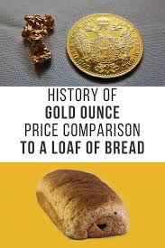 history of gold ounce price comparison to a loaf of bread