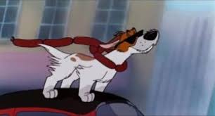 When fagin's dogs go to jenny's house to find oliver, winston eats georgette's chocolate, which is poisonous to dogs. Oliver And Company Skyway To Wonderland