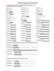This worksheet has 42 problems. Significant Figures Practice Worksheet Pdf Significant Figures Practice Worksheet 1 Determine The Number Of Significant Figures Each Value Has 1234 Course Hero
