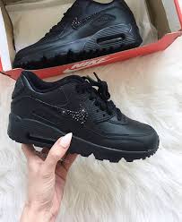 Nike Air Max 90 Made With Swarovski Crystals Selected Style 24821102 Color Black Black Leather Crystal Nike Air Max 90 White Nike Air Max Perfect Sneakers