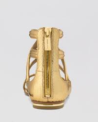 Athletic shoes, sneakers, boots, sandals, clogs & mules Michael Kors Flat Gladiator Sandals Hunter In Gold Metallic Lyst