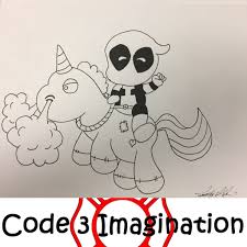 And today we decided to tint it a little and add colors. Deadpool Unicorn Coloring Pages Lautigamu