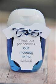 Thank You For Honoring Our Mommy To Be Personalized Gift Tag With Blue And Grey Writing B Baby Boy Shower Favors Baby Shower Party Favors Boy Baby Shower Diy
