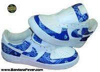 Bandana Fever Bandana Fever Custom Painted Nike Air Force 1 Low White Royal Blue Bandana Trim 274 99 Store Bandan Painted Nikes Me Too Shoes Royal Blue