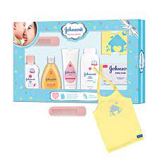 Swabs, shampoo, lotion, wash, bubble bath, powder, and diaper rash ointment, all tucked neatly into a bath caddy. Buy Johnson S Baby Care Collection Baby Gift Set With Organic Cotton Baby T Shirt 7 Pieces Online At Low Prices In India Amazon In