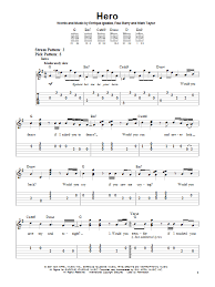 I do not own the song or lyrics. Hero Easy Guitar Print Sheet Music Now