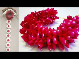 Bridal Rose Veni Making How To Tie Rose Garland Youtube Paper Flower Garlands Bridal Roses Wedding Flower Jewelry