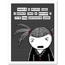 Vendetta Birthday Haiku Gingerdead Goth Alternative Greeting Card W Envelope Cards Goth Greeting Cards Happy Birthday Song