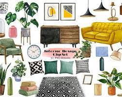 Download free living room png with transparent background. Watercolor Clipart Interior Aesthetic Digital Trendy Furniture Natural Decor Plants In Png For Instant Download For Planner Scrapbook In 2021