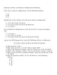 Learn vocabulary, terms and more with flashcards, games and other study tools. Quantum Numbers And Electron Configuration Worksheet By Brian Boroski