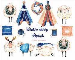 Winter New Year Clipart Winter Sheep Boho Clipart Cute Png Etsy New Year Clipart Baby Clip Art Clip Art