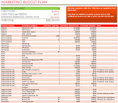 Marketing Budget Plan Template With Chart