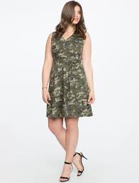 Sleeveless Fit And Flare Camo Dress Camo Camo Dress Plus Size Dresses Fit And Flare