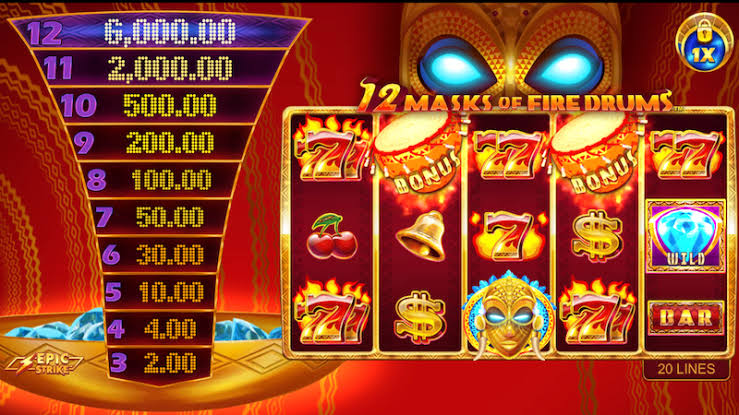 12 Masks of Fire Drum Frenzy Slot - Stop and Step - Online Casino Slot  Reviews, Slots and Casino Streamer