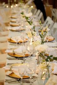 One of my favorite things to do is to browse wedding inspiration and, as i do, i these table settings are simply amazing, lined with dazzling gold and silver tableware that makes me think of royalty and their dinner parties we often see in movies. Gold White Table Settings