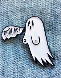Boobs: Funny Ghost Goth Fashion Halloween Enamel Pin - Becca
