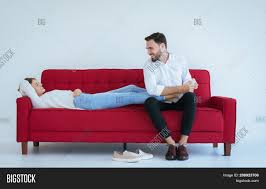 Professional masseur giving woman massage. Young Man Hands Giving Image Photo Free Trial Bigstock