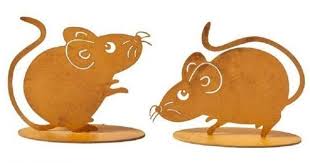 Edelrost Maus X2f Mausepaar Metall Je 9cm 2tlg Set In Garten Amp Terrasse Dekoration Gartenfiguren Amp Skulpturen Ebay Art Metal Character