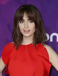 lily collins those bangs make her look younger hair trends hair styles hair styles 2017