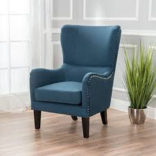 Sheffield Dark Blue Fabric Hi Back Studded Chair Great De Wingback Chair Studded Chair Chair Fabric