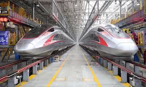 It runs on a virtual track. Fuxing Bullet Train To Make Debut In Tibet Global Times