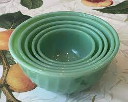 Shop for anchor hocking mixing bowls at walmart.com. Fire King Jadeite Complete 5 Piece Swirl Pattern Mixing Bowl Set Small Bowl Vintage Dishware Fire King Green Milk Glass