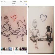 Mother And Son Tattoo Original On Left Redesigned Final Tat On Right Mama Tattoo Ideen Tattoo Mutter Schaukel Tattoo