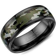 Crownring Torque Black Ceramic Green Camouflage Wedding Band Camouflage Wedding Mens Diamond Wedding Bands Ceramic Wedding Bands