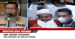Habib rizieq ditahan setelah menjalani pemeriksaan selama lebih dari 12 jam sebagai tersangka. Aqdwzgrtt1yrum