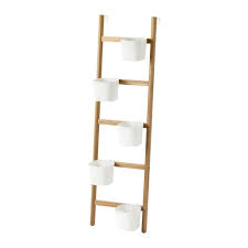 Satsumas Plant Stand With 5 Plant Pots Bamboo White 49 125 Cm Ikea Ikea Plant Stand Ikea Plants Plant Stand