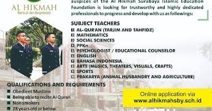 Info loker guru les yang selalu update. Lowongan Kerja Smp Sma Al Hikmah Batu Boarding School Lowongan Kerja Dan Rekrutmen Bulan Juni 2021
