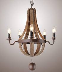 21 Vintage French Country Wood Metal Wine Barrel Chandelier Pendant 5 Light Heads Rustic Iron Amazon Com