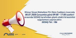 Gebze'de 3 saat elektrik kesintisi! Gebze Belediyesi On Twitter Duyuru Planli Elektrik Kesintisi