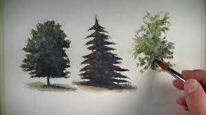 The first style is going to be kind of more of a strict, straight, very easy, classic pine trees. How To Paint Trees With Watercolor