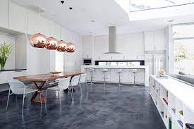 The glossy finish and high beamed ceiling. Kitchen Flooring Ideas The Top 12 Trends Of The Year Decor Aid