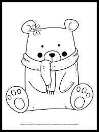 Coloring is a magnificent activity for baby humans. Free Winter Bear Coloring Page Cute Printable The Art Kit
