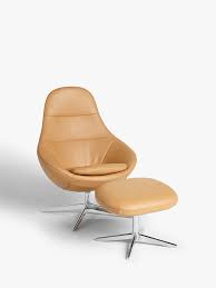 Design Project By John Lewis No 192 Leather Chair With Footstool Balder Nougat Leather Chair Footstool Chair