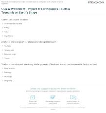 Types Of Earthquake Faults Worksheet Kids Activities