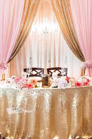Bright Gold Sequin Sweet Table Cloth Wedding Night Room Decorations Pink Gold Wedding Wedding Table