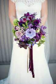 Purple Handmade California Wedding Ruffled Purple Wedding Bouquets Purple Wedding Flowers Purple Bouquets
