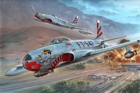 F 80c Over Korea Plastic Kits Aviation Art Aircraft Art Vintage Aircraft