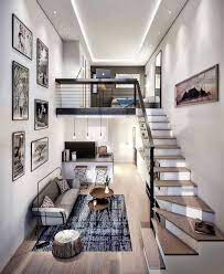 Need Some Inspiration For Your Small Loft Apartment We Found It We Re Obsessed With The Staircase And Cozy Kucuk Ev Tasarimi Tasarim Ic Mekanlar Ev Planlari