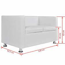 Le dimensioni dei moduli sono: Vidaxl Divano 2 Posti Pelle Artificiale Bianco Divanetto Poltrona Arredo Sofa Arredamento Soggiorno Autopartesfrancar Com Ar