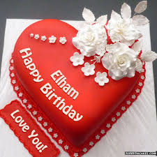 My mother was so happy that day; Happy Birthday Elham Cake Images