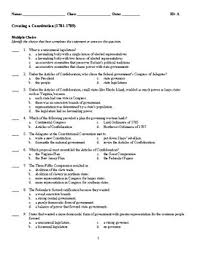 These free us constitution worksheets will help you learn the powers granted to the citizens. U S History Creating A Constitution Test 1781 1789 Tpt