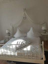 Actona metallbett line schwarz 140x200 149 00. Ikea Metallbett Weiss 160x200 Inkl Mittelstange Lattenrost Matratze Himmel Ebay